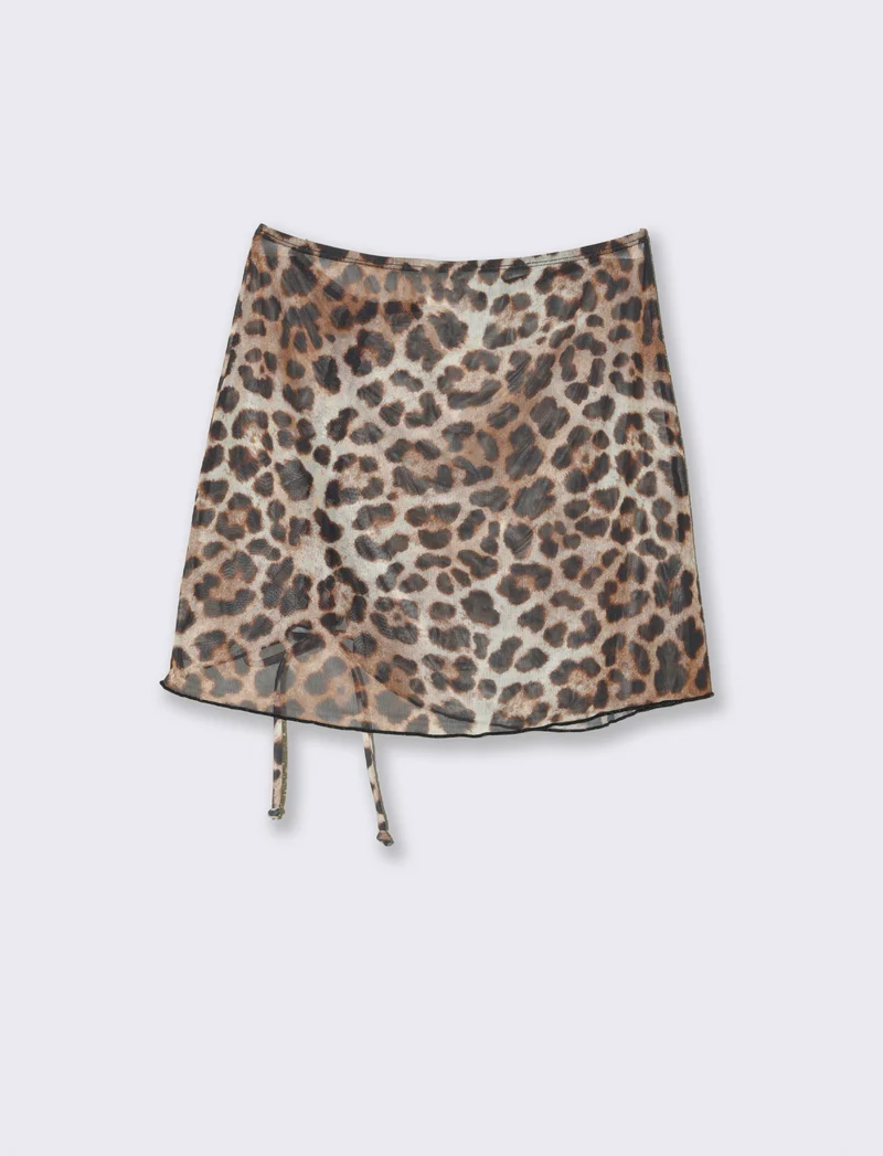 Copricostume mare donna gonna microrete - Maculato