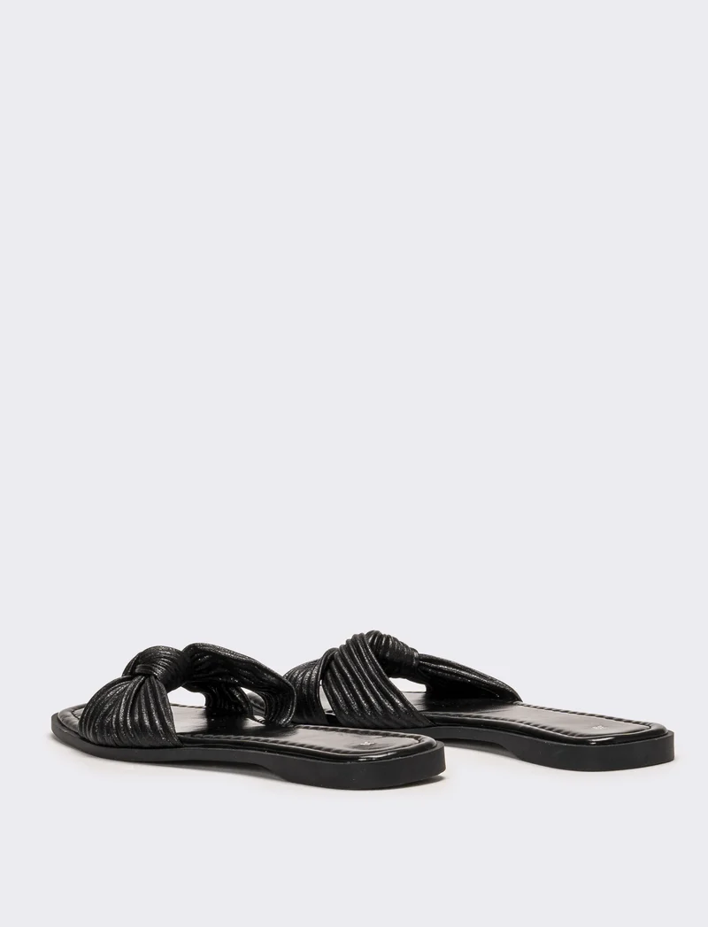 Mule da donna con nodo - Nero