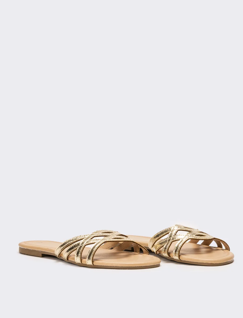 Mule da donna incrociata - Oro