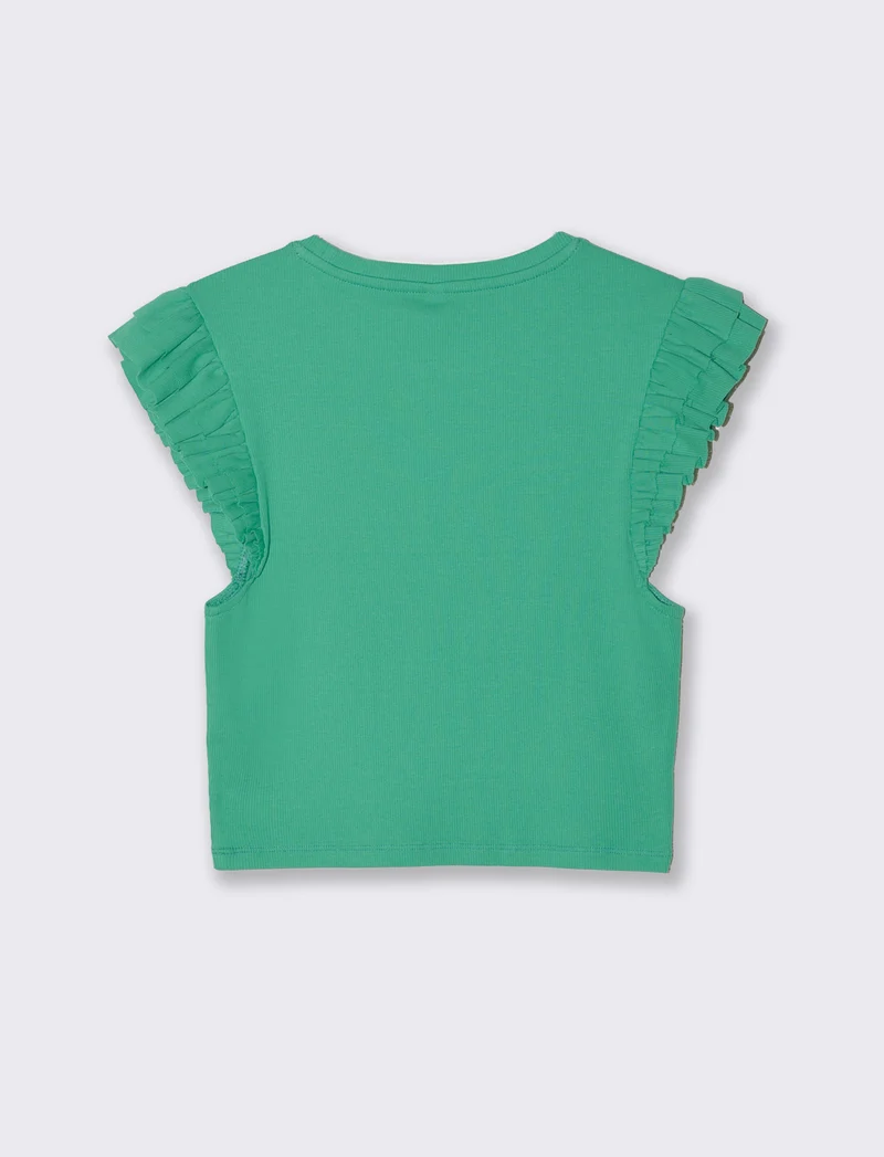 Top con rouches da donna - Verde smeraldo