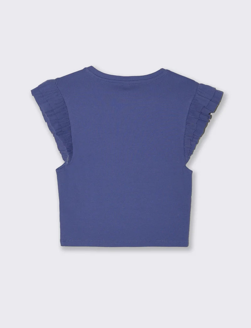 Top con rouches da donna - Mirtillo