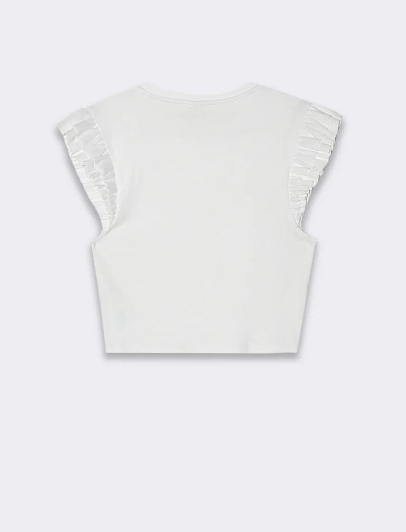 Top con rouches da donna - Bianco