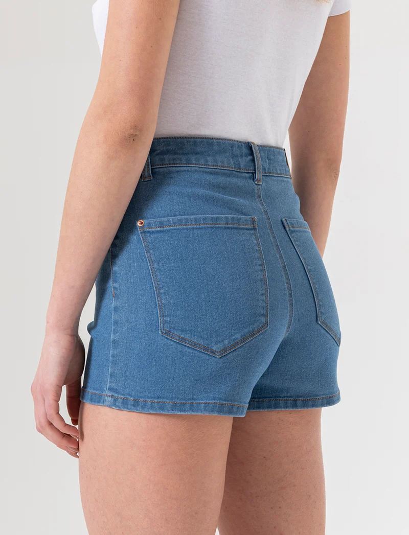 Short vita alta da donna - Denim