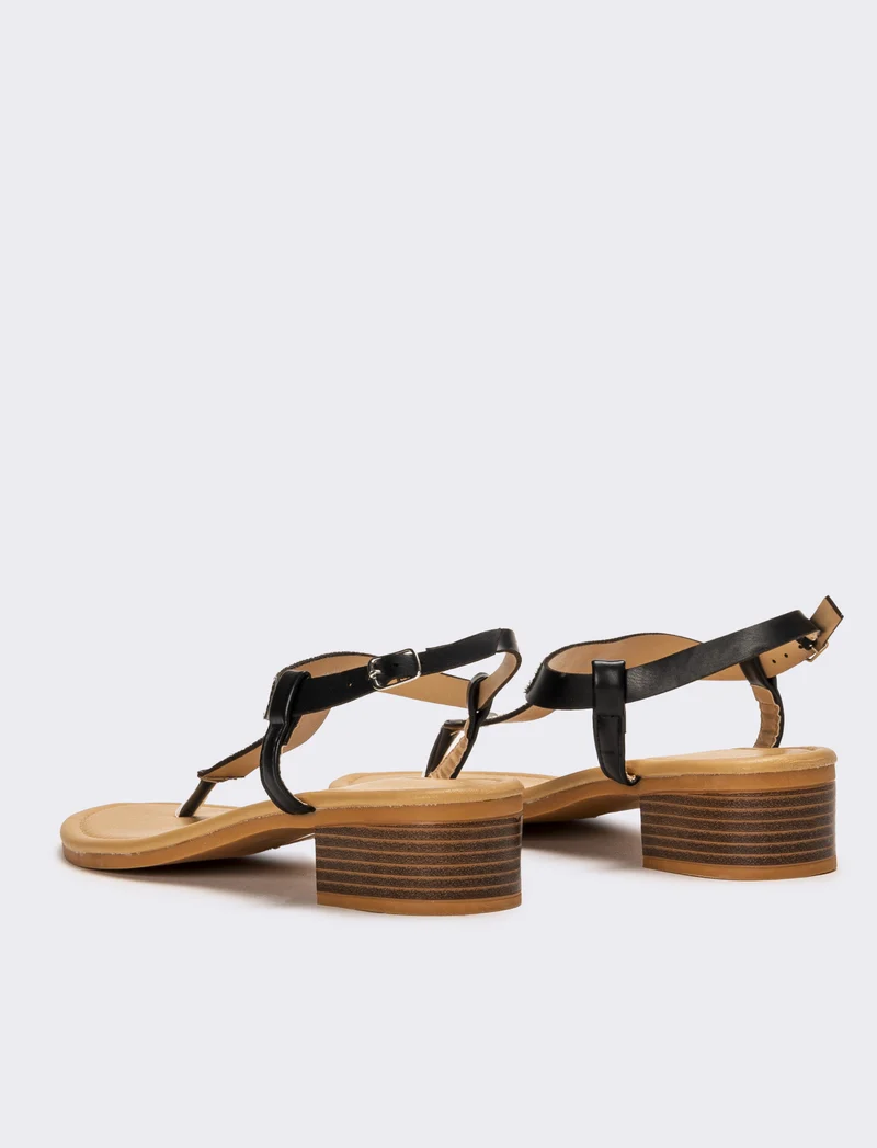Sandalo capri con strass - Nero