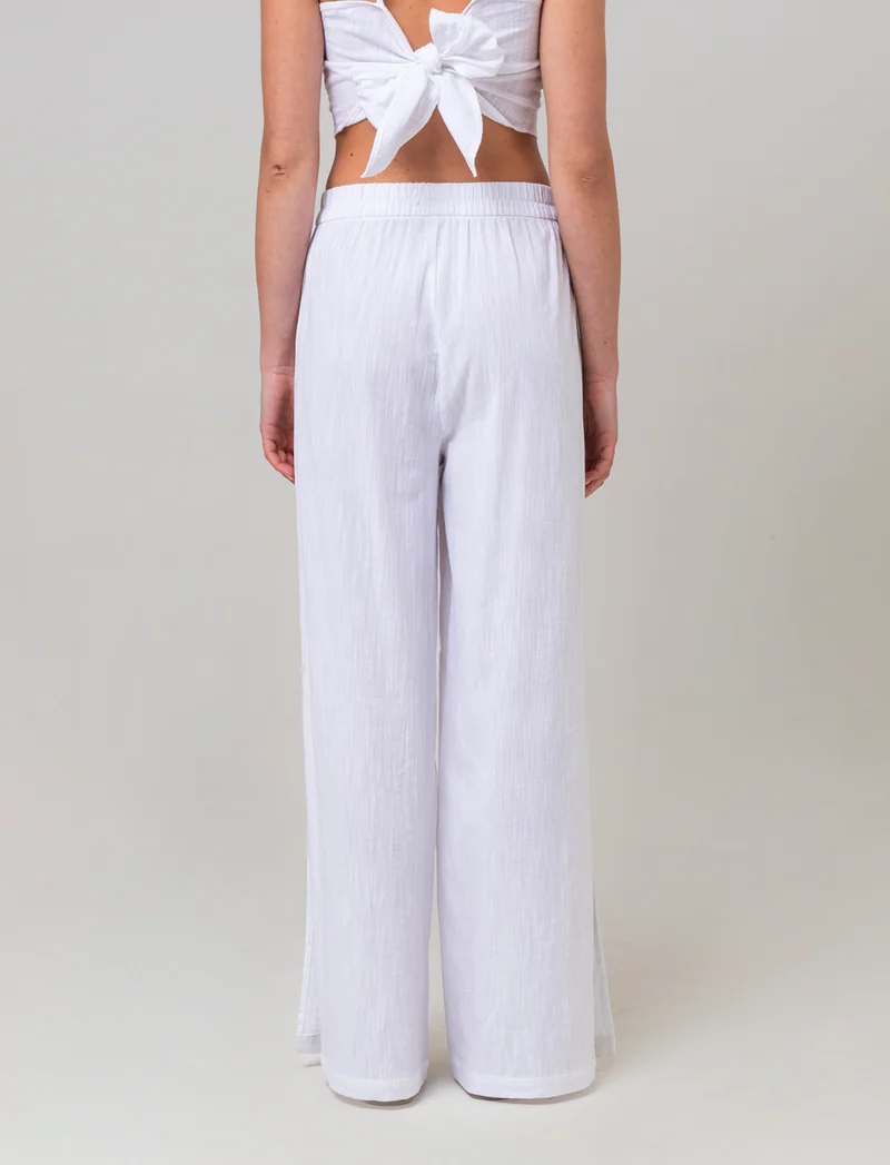 Pantalone con spacchi da donna - Bianco