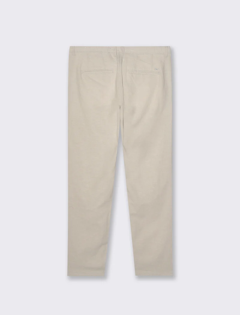 Pantaloni chino misto lino da uomo - Sabbia