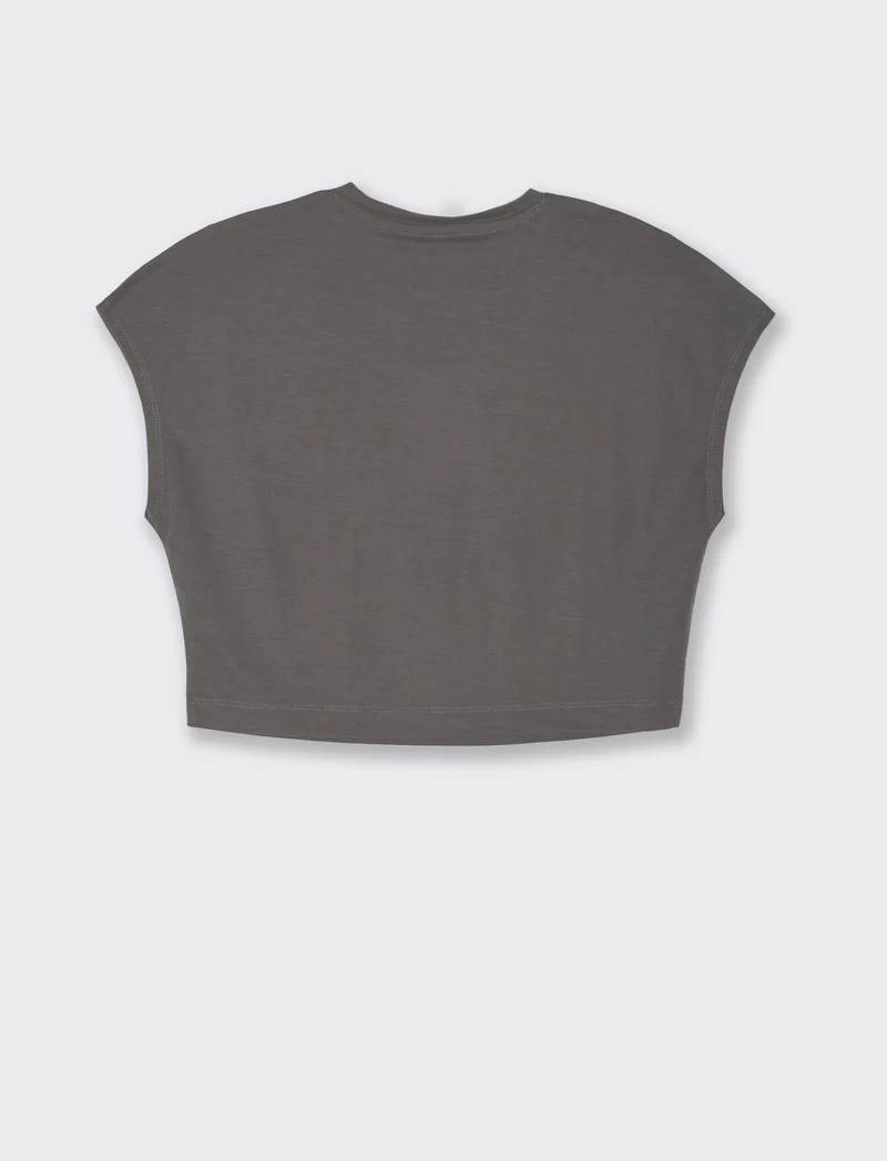 T-shirt basica da donna - Grigio piombo
