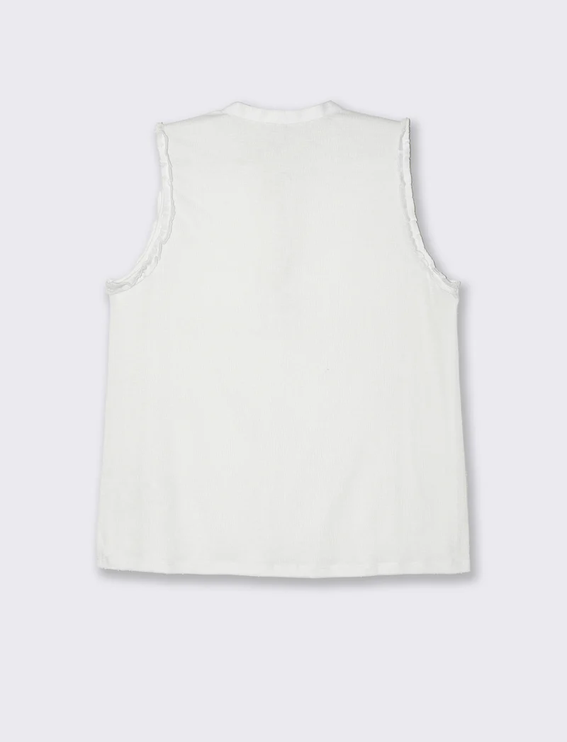 Top con scollo a V da donna - Bianco