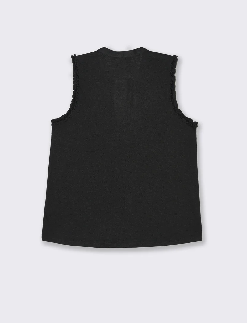 Top con scollo a V da donna - Nero