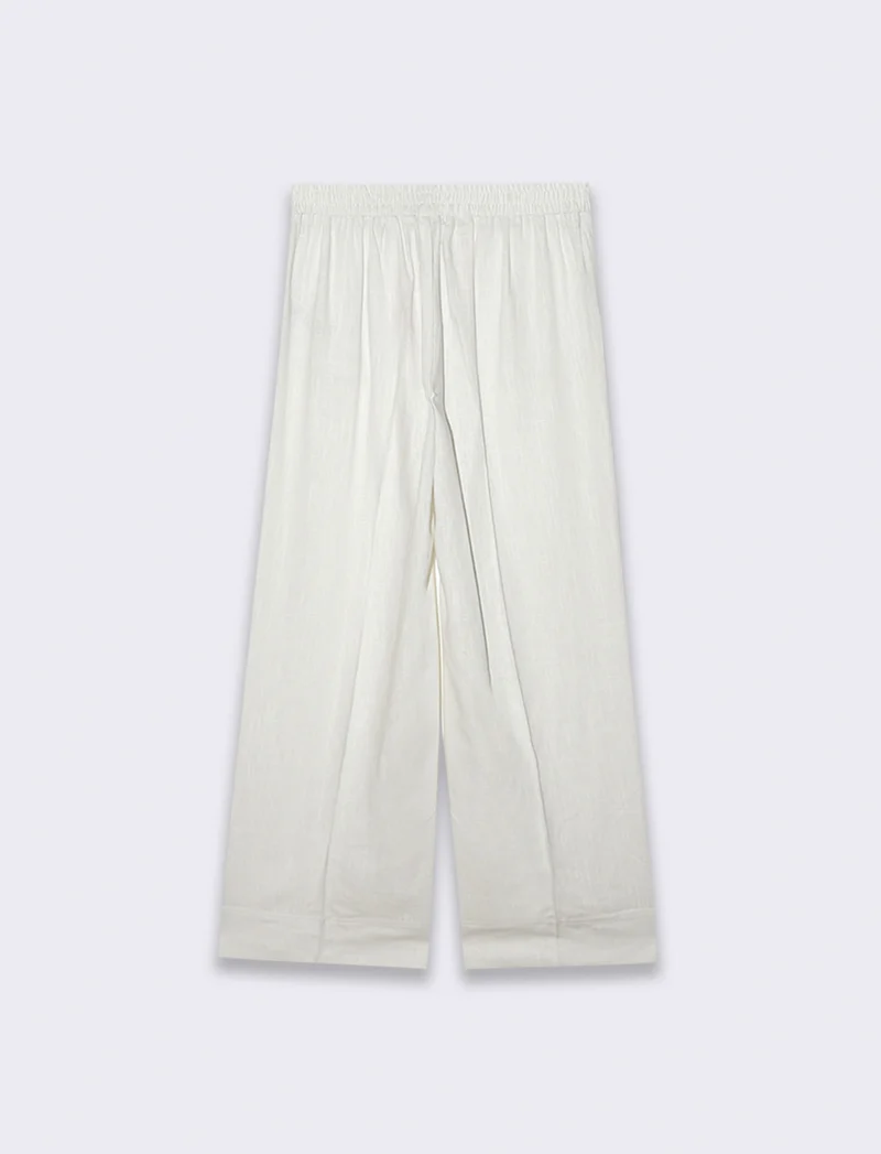 Pantalone con elastico in vita da donna - Bianco