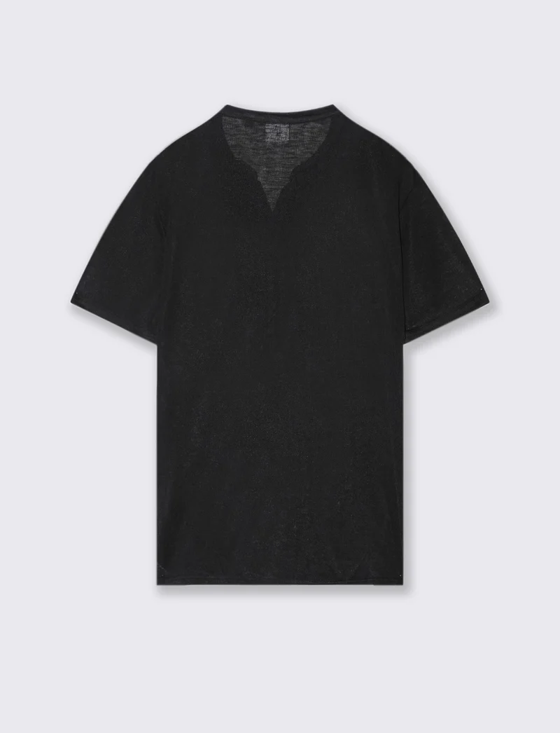 T-shirt coreana derby da uomo - Nero