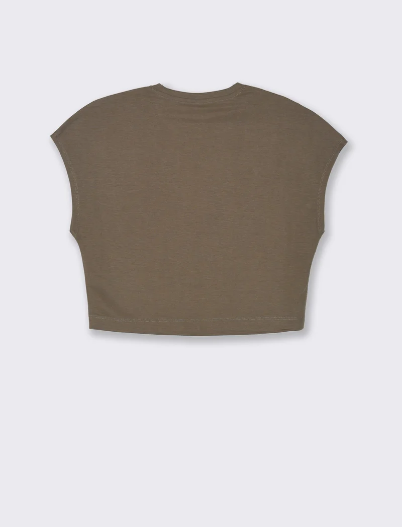 T-shirt basica da donna - Verde salvia