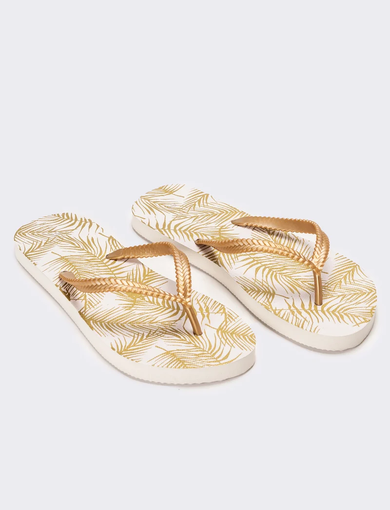 Infradito da donna stampa Jungle - Oro