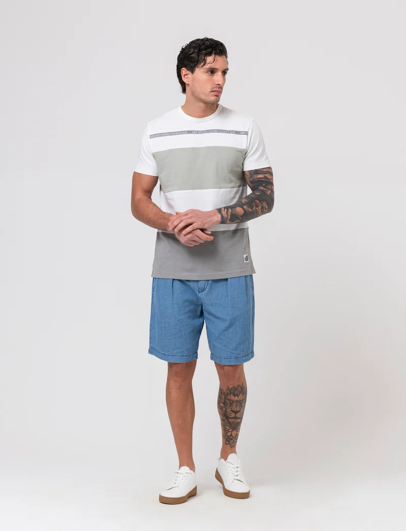 T-shirt a fasce da uomo - Bianco