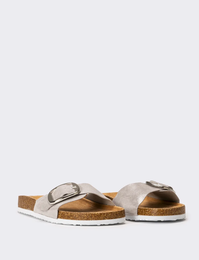 Sandalo flat da donna - Argento