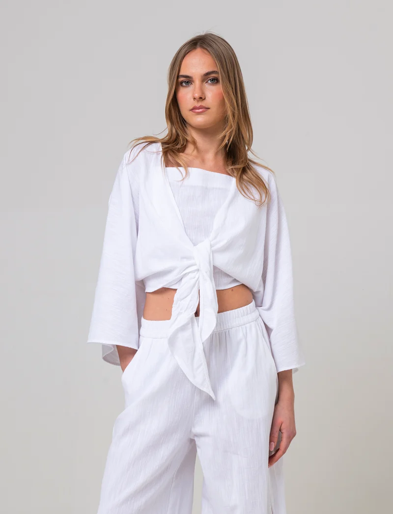 Casacca modello kimono da donna - Bianco