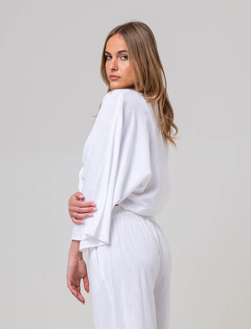 Casacca modello kimono da donna - Bianco