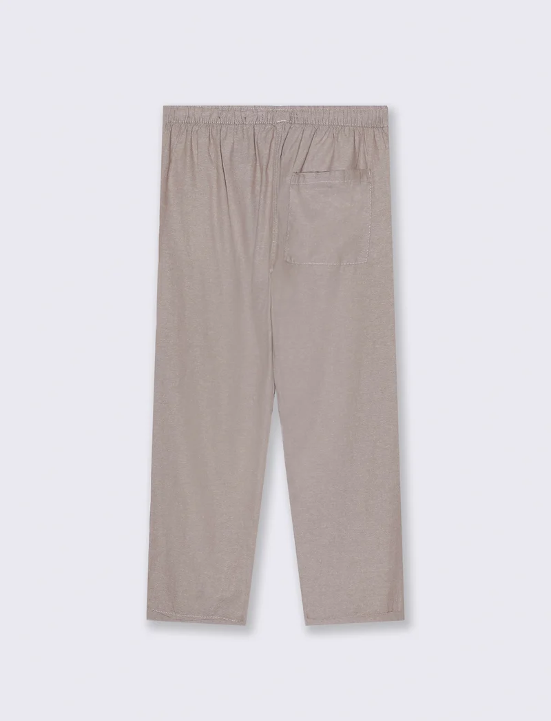 Pantaloni jogger in cotone effetto melange da uomo - Grigio tortora