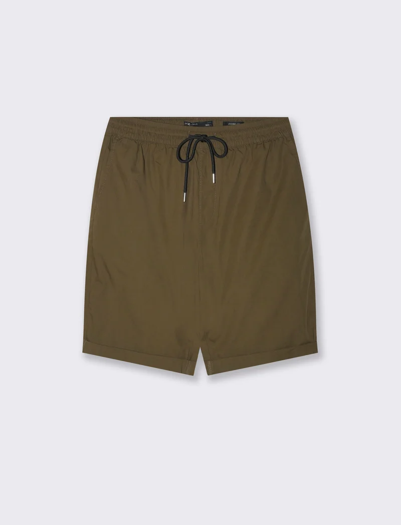Bermuda jogger in cotone leggero da uomo - Verde kaki