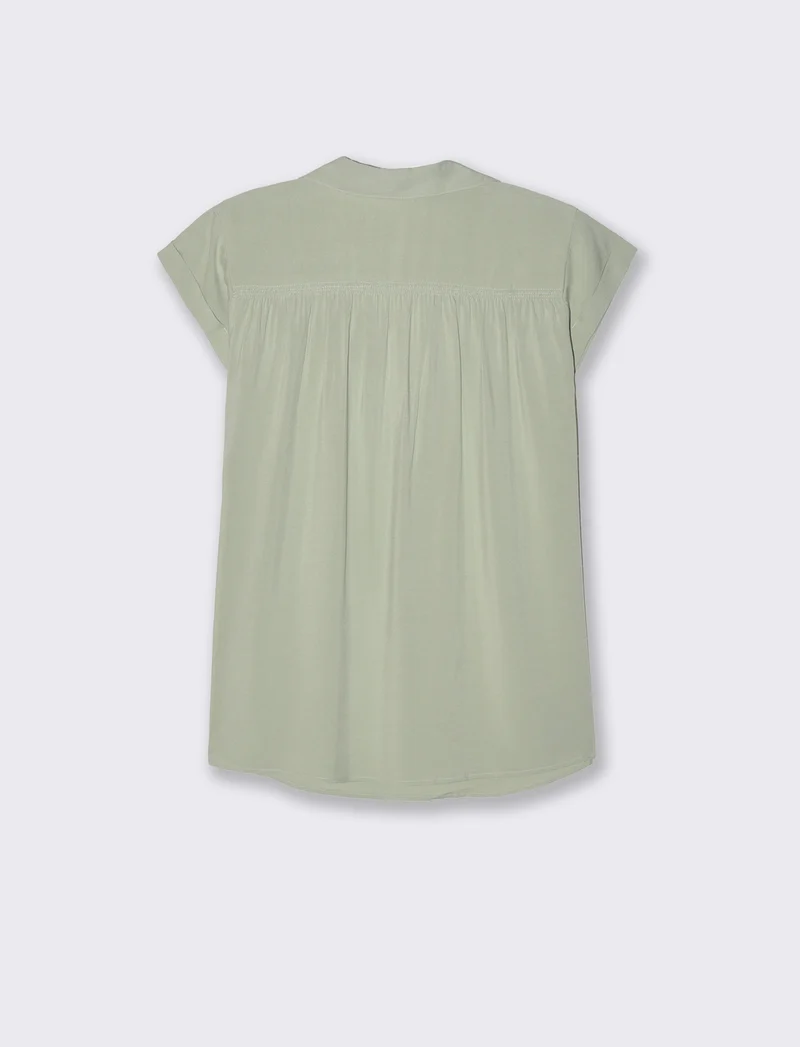 Casacca mezzamanica con scollo a V da donna - Verdino