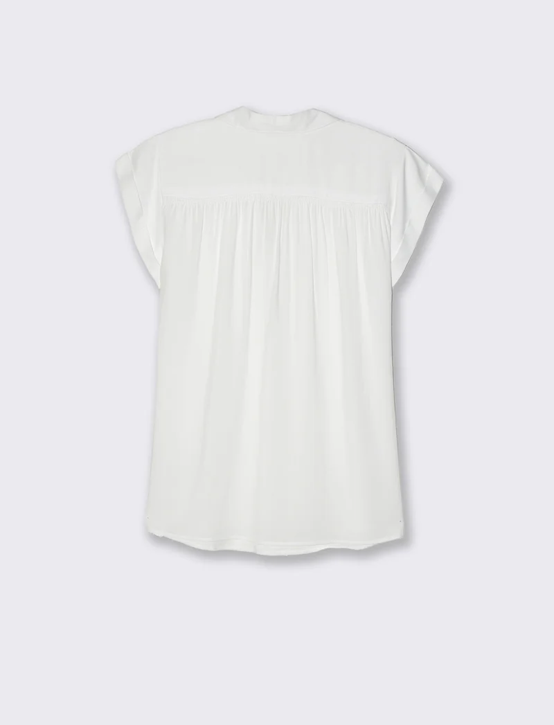 Casacca mezzamanica con scollo a V da donna - Bianco