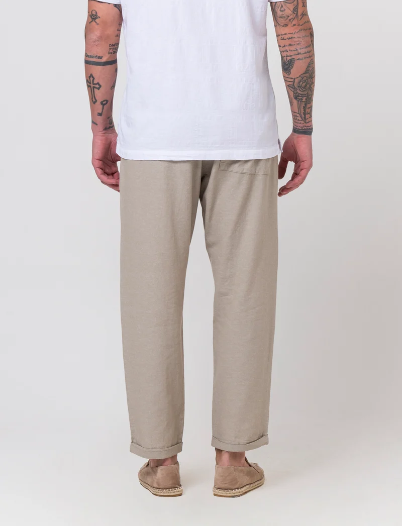 Pantaloni jogger in cotone effetto melange da uomo - Verde salvia