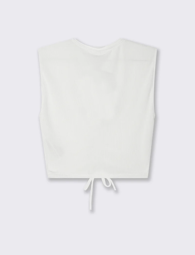 Top con coulisse da donna - Bianco