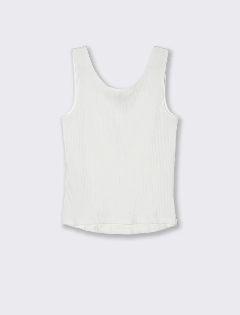 Top con scollo serafino da donna - Bianco