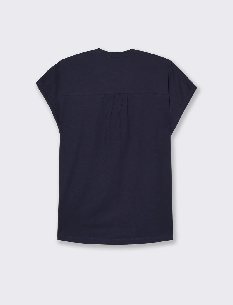 T-shirt con scollo a v da donna - Blu
