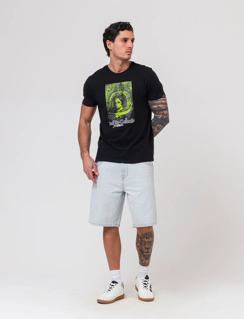 T-shirt stampa Junji Ito da uomo - Nero