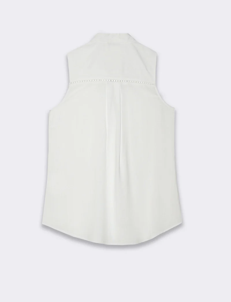 Camicia giro manica da donna - Bianco
