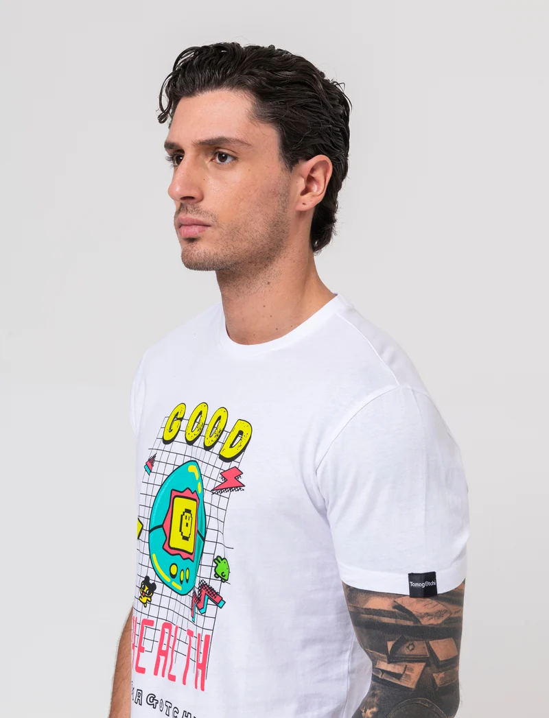 T-shirt stampa tamagotchi da uomo - Bianco