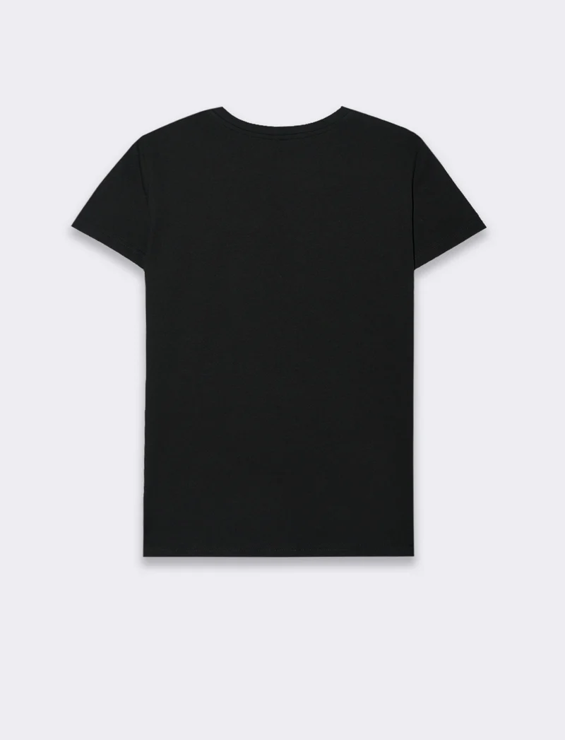 T-shirt con stampa da donna - Nero