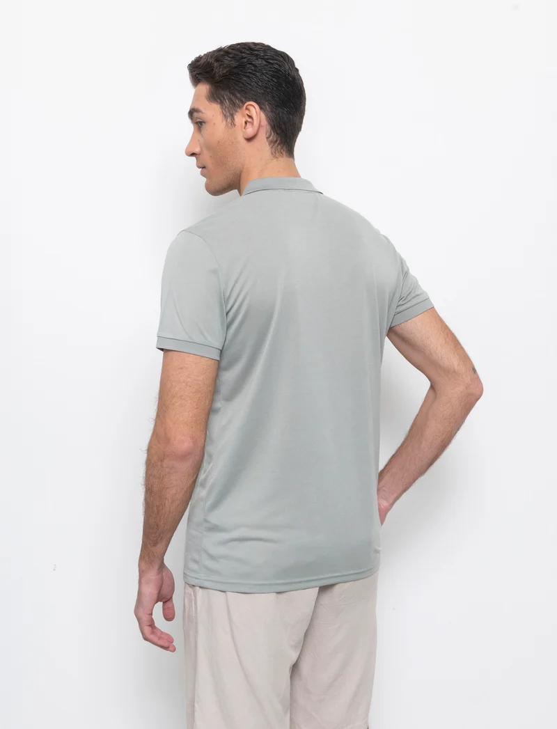 Polo basica con taschino da uomo - Verde