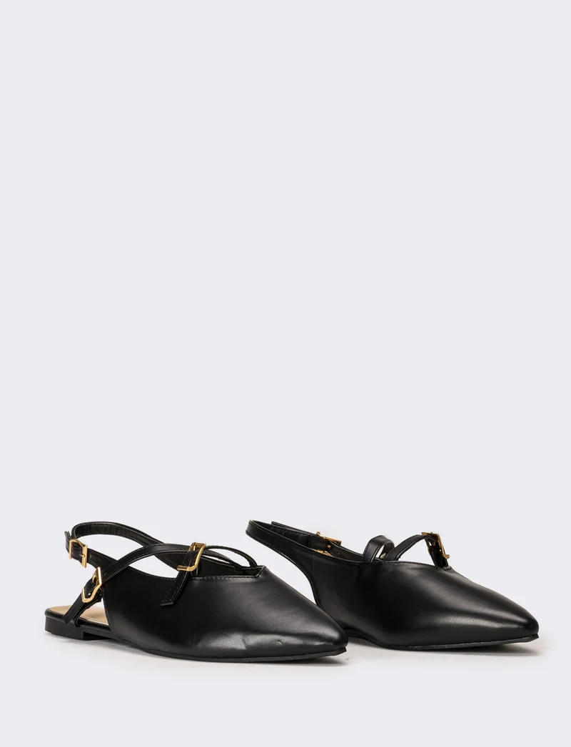 Slingback da donna multicinturini - Nero