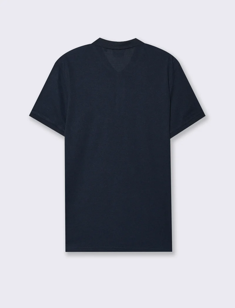 Polo basica con taschino da uomo - Blu
