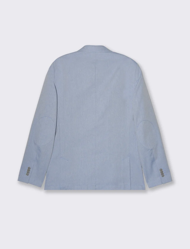 Blazer struttura occhio di pernice da uomo - Celeste