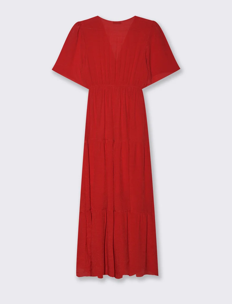 Vestito lungo da donna - Rosso scarlatto