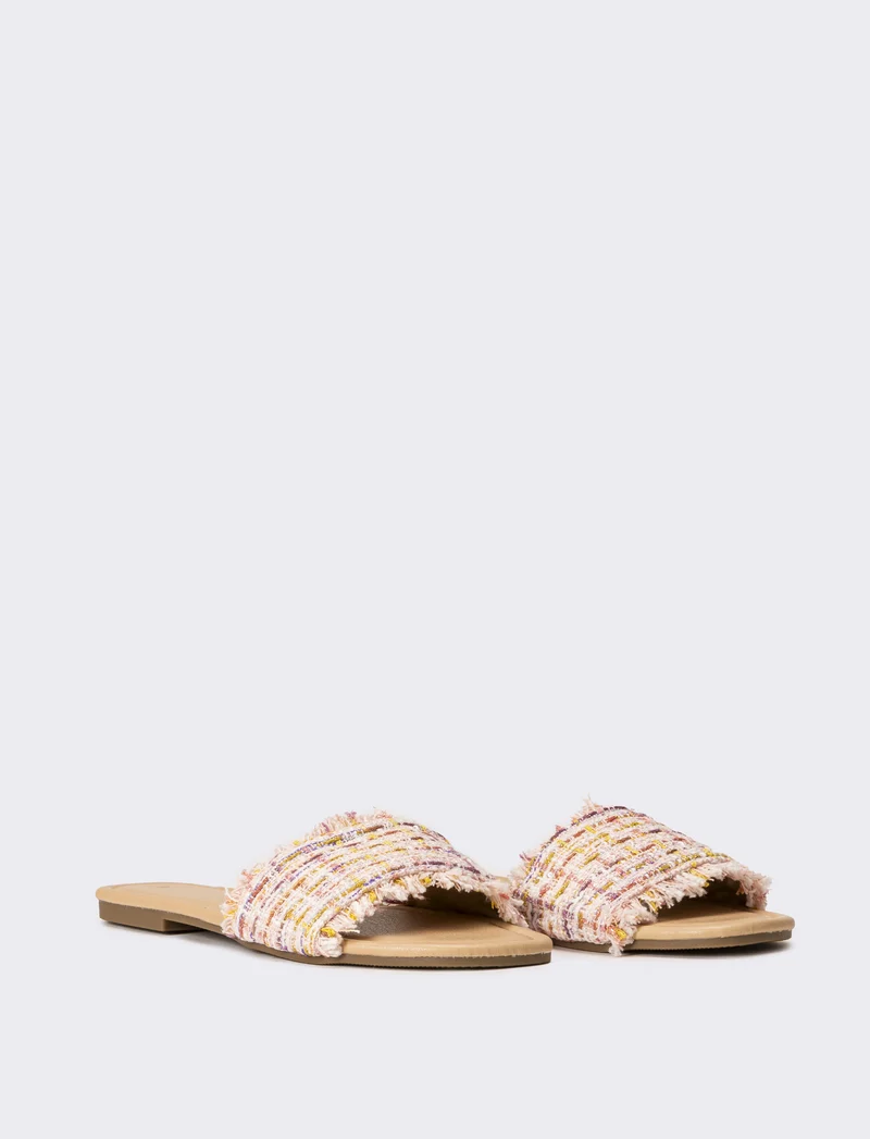 Mule in tweed da donna - Rosa