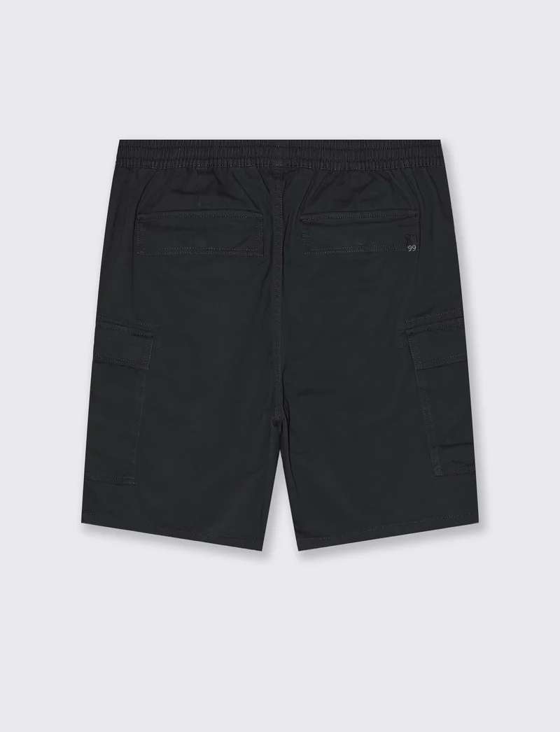 Bermuda cargo in twill da uomo - Nero
