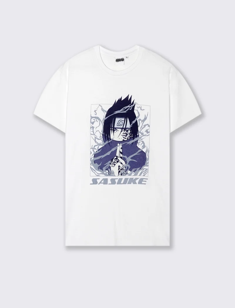 T-shirt stampa naruto da uomo - Bianco