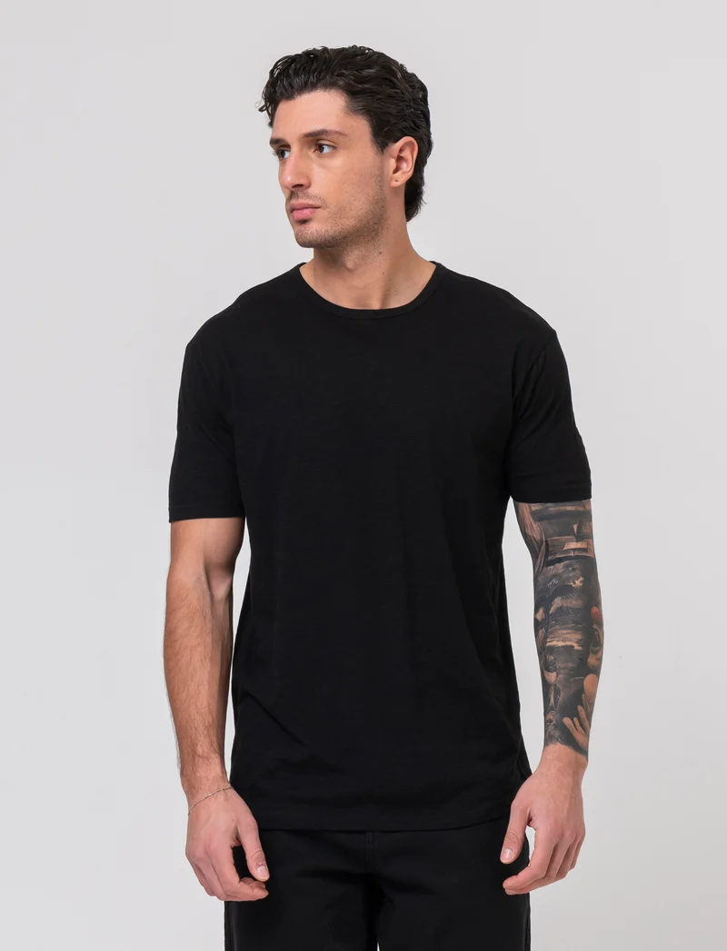 T-shirt con coulisse da uomo - Nero
