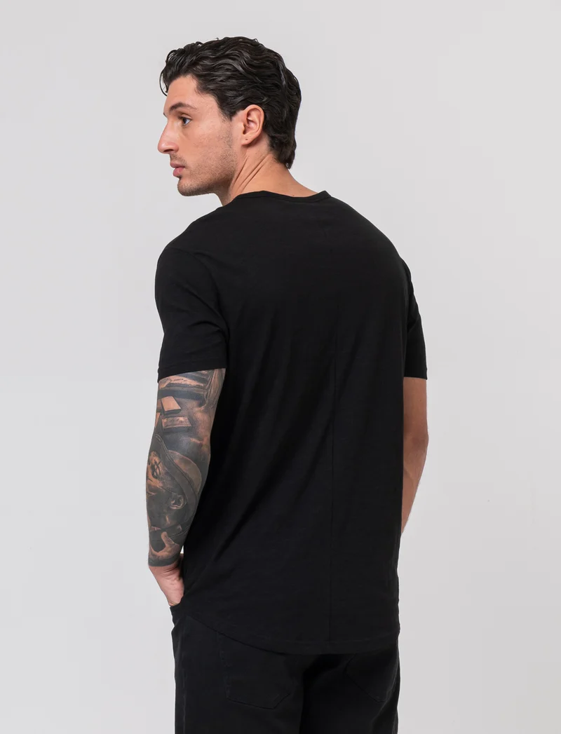 T-shirt con coulisse da uomo - Nero