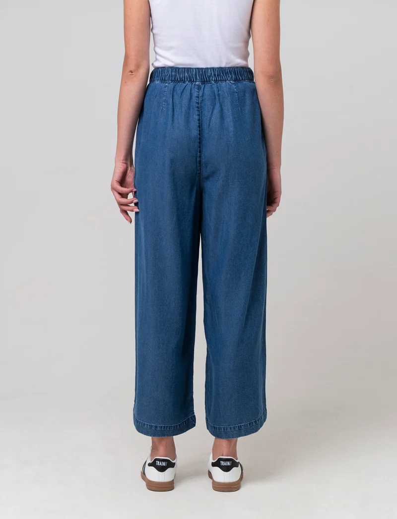 Pantalone gamba larga da donna - DENIM SCURO