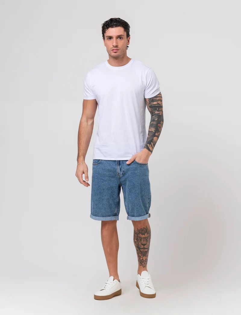 Bermuda jeans straight fit: da uomo - Denim