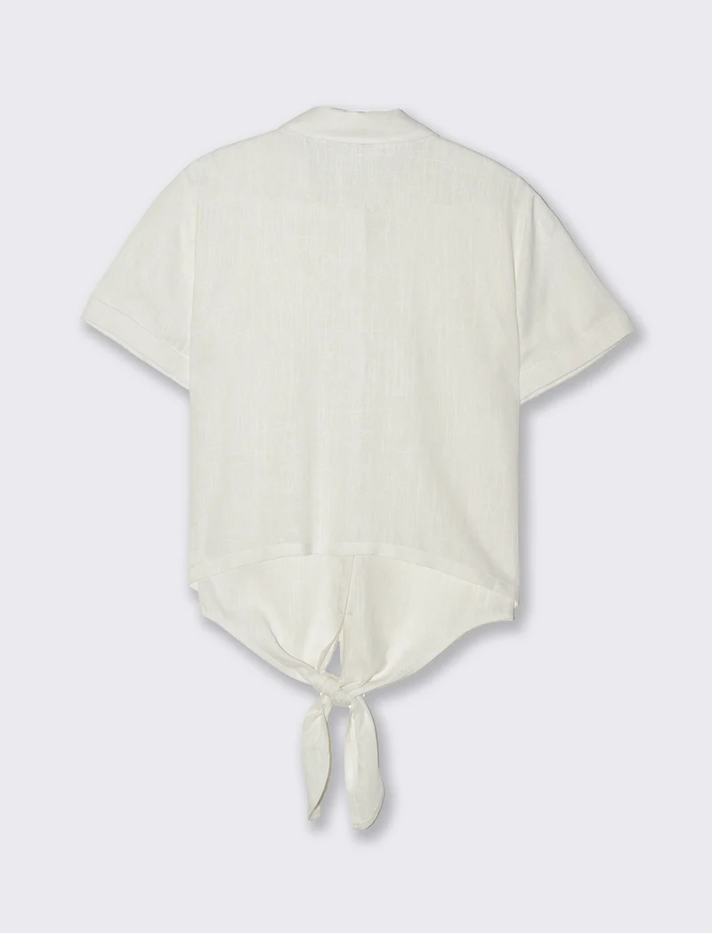 Camicia manica corta da donna - Bianco