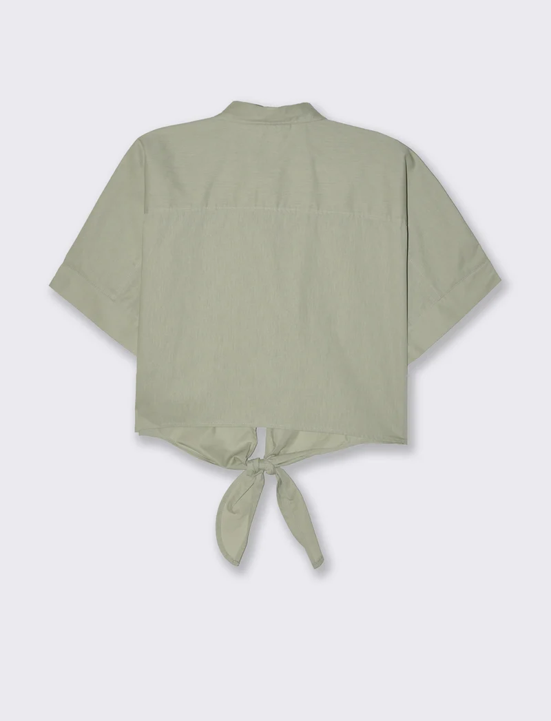Camicia con nodo da donna - Verdino
