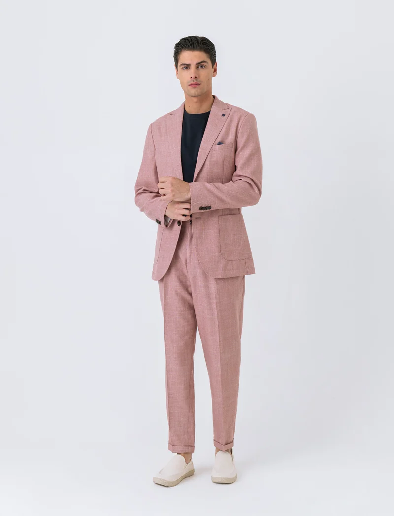 Pantaloni da completo formal fit da uomo - Corallo