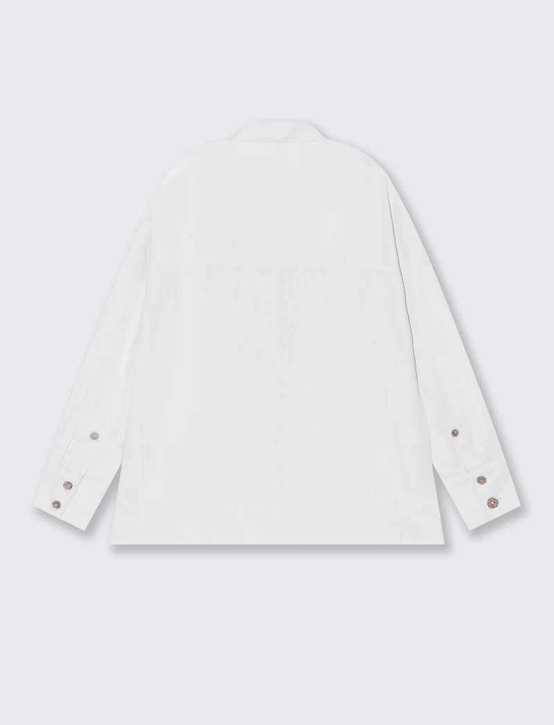 Camicia con bottoni al fondo da donna - Bianco