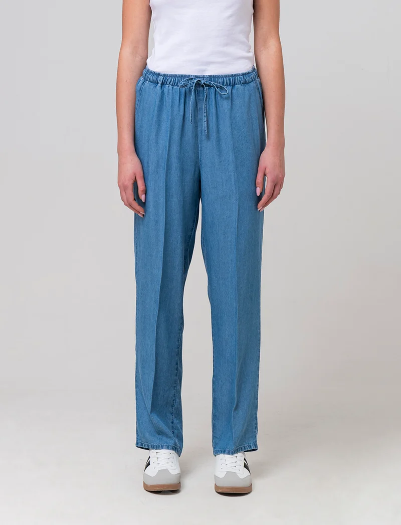 Pantalone con coulisse da donna - Denim
